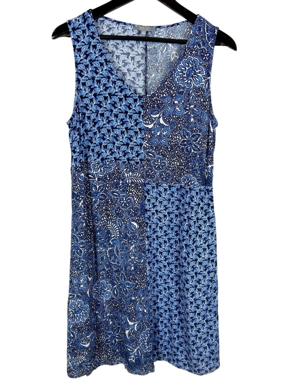 Habitat Blue Mixed Floral Patchwork Dress Size Small